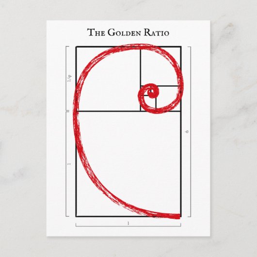 Carte Postale Ratio d'or - Spirale Fibonacci (Devant)