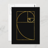 Carte Postale Ratio d'or Spirale Sacrée Fibonacci (Devant / Derrière)