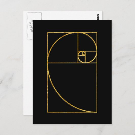 Carte Postale Ratio d'or Spirale Sacrée Fibonacci (Devant / Derrière)