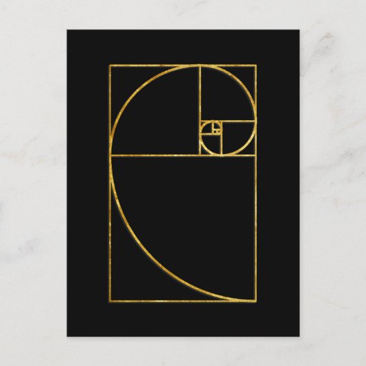 Carte Postale Ratio d'or Spirale Sacrée Fibonacci (Devant)