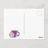 Carte Postale Raton laveur avec un chapeau et une tasse de café. (Dos)