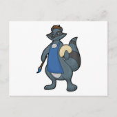 Carte Postale Raton laveur en peintre avec pinceau (Devant)