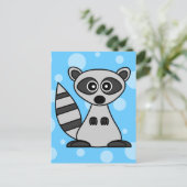 Carte Postale Raton laveur mignon de bande dessinée (Debout devant)