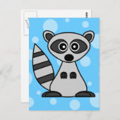 Carte Postale Raton laveur mignon de bande dessinée (Devant / Derrière)