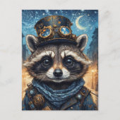 Carte Postale Raton laveur Steampunk (Devant)