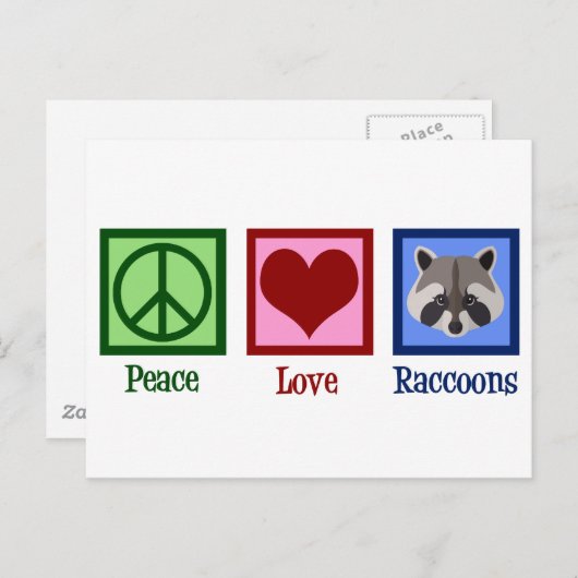 Carte Postale Ratons Peace Love (Devant / Derrière)