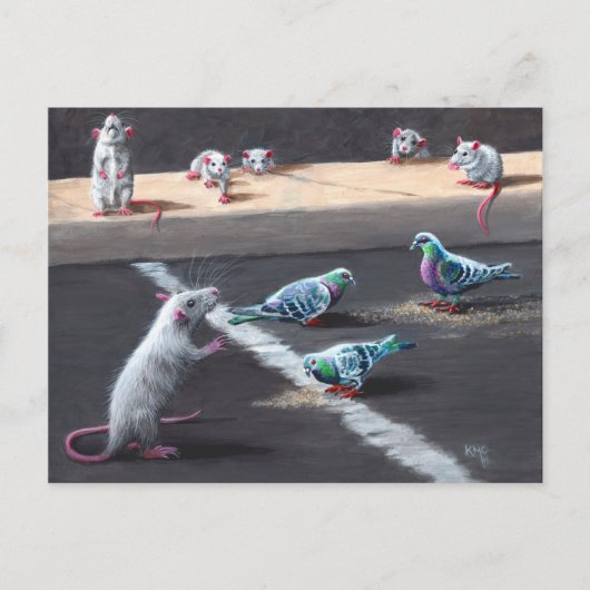 Carte postale Rats et Pigeons (Devant)