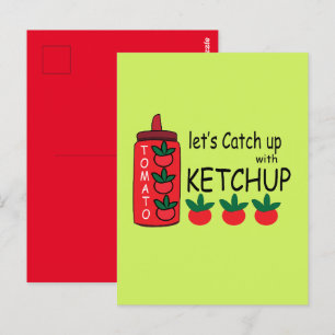 Carte Postale Rattrapons-nous avec du ketchup