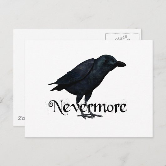 Carte Postale Raven 3D Nevermore (Devant / Derrière)