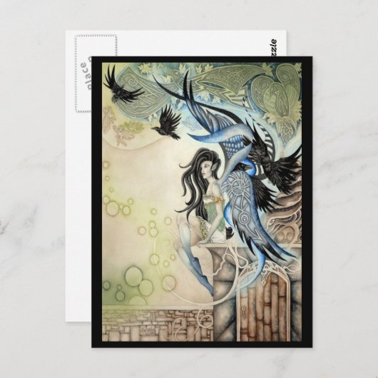 Carte Postale Raven Faery (Devant / Derrière)