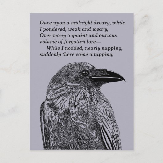 Carte Postale Raven Illustration & Poem Se Rejoindre (Devant)