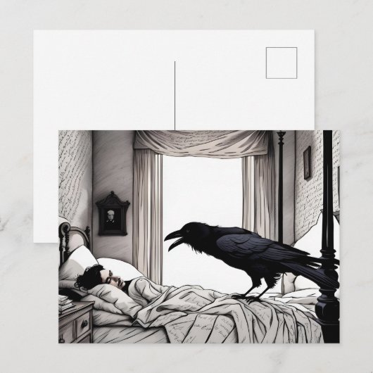 Carte Postale Raven regarde le pot couché (Devant / Derrière)