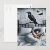 Carte Postale Raven regarde sur la personne endormie (Devant / Derrière)