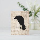 Carte Postale Raven Silhouette - Ravages et Corneilles Retro Vin (Debout devant)