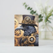 Carte Postale Raven Steampunk Gears Art (Debout devant)