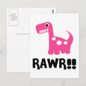 Carte Postale Rawr Dino Rose (Devant / Derrière)