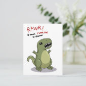 Carte Postale Rawr veut dire que je t'aime à Dinosaur (Debout devant)