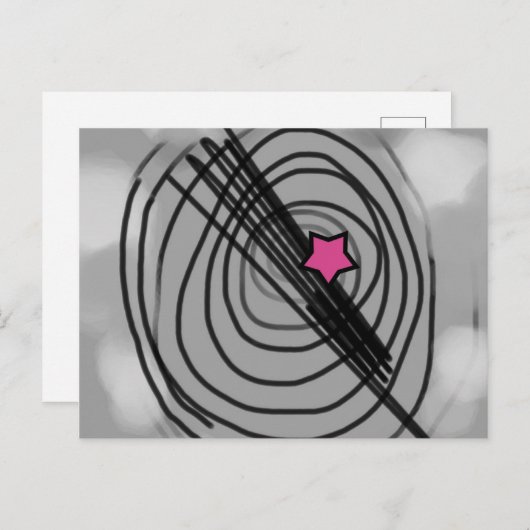 Carte postale Ray-o-gram avec étoile rose (Devant / Derrière)