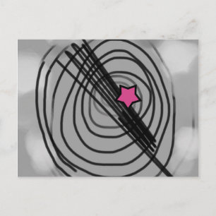 Carte postale Ray-o-gram avec étoile rose