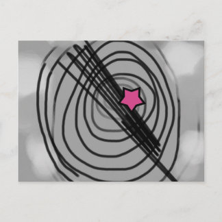 Carte postale Ray-o-gram avec étoile rose