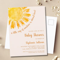 Carte postale Ray of Sunshine Baby shower Invitati