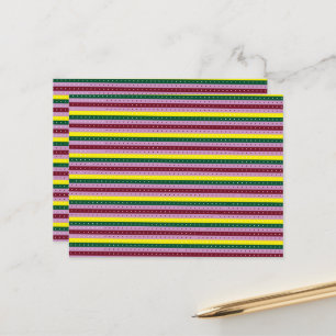Carte postale rayée Colorée Moderne Audacieu