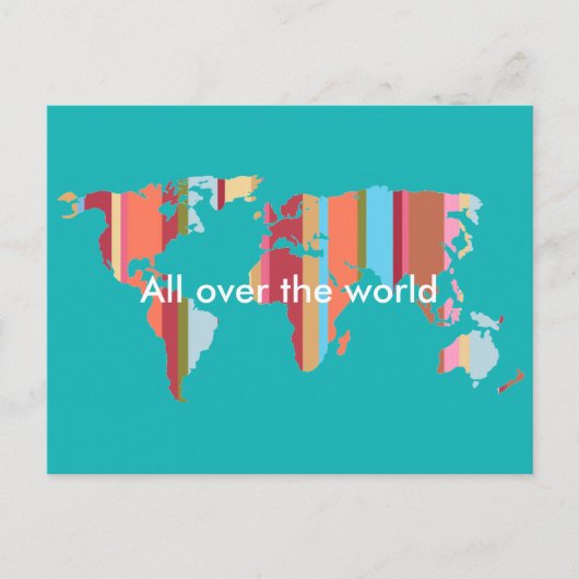 carte postale rayée du monde (Devant)