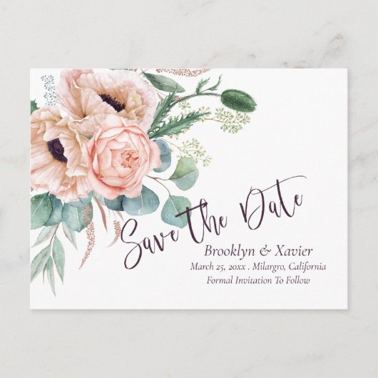 Carte Postale Rayon De Pavot Enregistrer La Date (Devant)