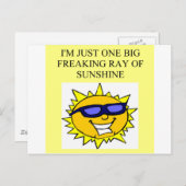 Carte Postale rayon de soleil effrayant (Devant / Derrière)