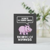Carte Postale Rayonner Vibes positives Hippo du bonheur (Debout devant)