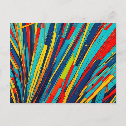 Carte Postale Rayons de couleur abstraits dynamiques (Devant)