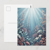 Carte Postale Rays de soleil sous-marins récif de corail algues (Devant / Derrière)