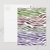 Carte Postale Rayure de zèbre Abstrait Coloré (Devant / Derrière)