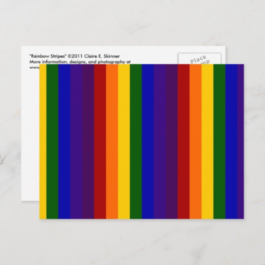 Carte Postale Rayures arc-en-ciel (Devant / Derrière)