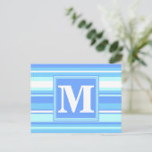 Carte Postale Rayures bleu ciel Monogram (Debout devant)