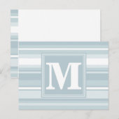 Carte Postale Rayures bleu glace Monogram (Devant / Derrière)