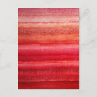Carte Postale Rayures d'aquarelle rouge Crimson Abstrait