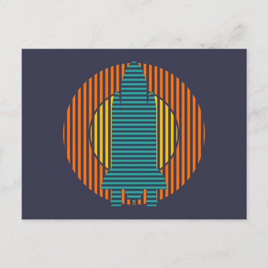 Carte Postale rayures de fusée solaire (Devant)