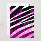 Carte Postale Rayures de zèbre et fleurs pourpres de pré (Devant / Derrière)