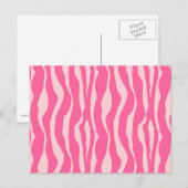 Carte Postale Rayures de zèbre - Fuchsia et rose clair (Devant / Derrière)