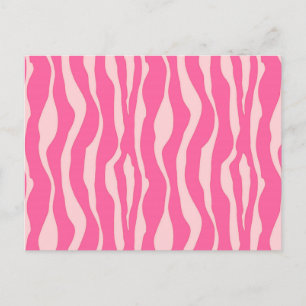 Carte Postale Rayures de zèbre - Fuchsia et rose clair