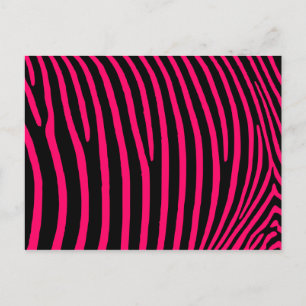 Carte Postale Rayures de zèbre rose chaud