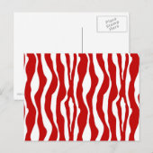 Carte Postale Rayures de zèbre - Rouge foncé et blanc (Devant / Derrière)