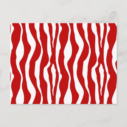 Carte Postale Rayures de zèbre - Rouge foncé et blanc (Devant)