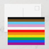 Carte Postale Rayures du drapeau de progrès LGBTQ+ (Devant / Derrière)