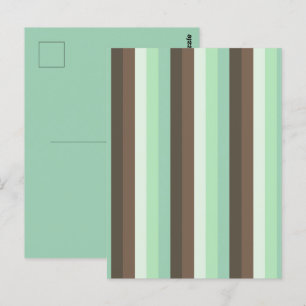 Carte Postale Rayures en blocs de couleur menthe et pépites de c