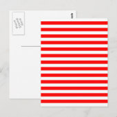 Carte Postale Rayures horizontales rouges et blanches (Devant / Derrière)
