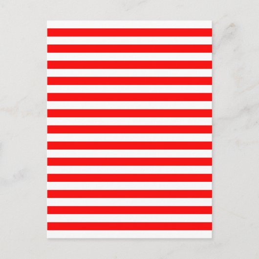 Carte Postale Rayures horizontales rouges et blanches (Devant)