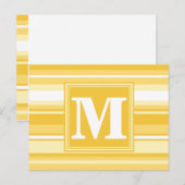 Carte Postale Rayures jaunes monogramme (Devant / Derrière)