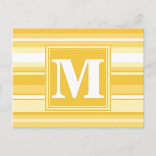 Carte Postale Rayures jaunes monogramme (Devant)
